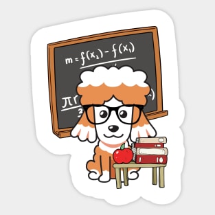 Funny brown dog is teaching Sticker